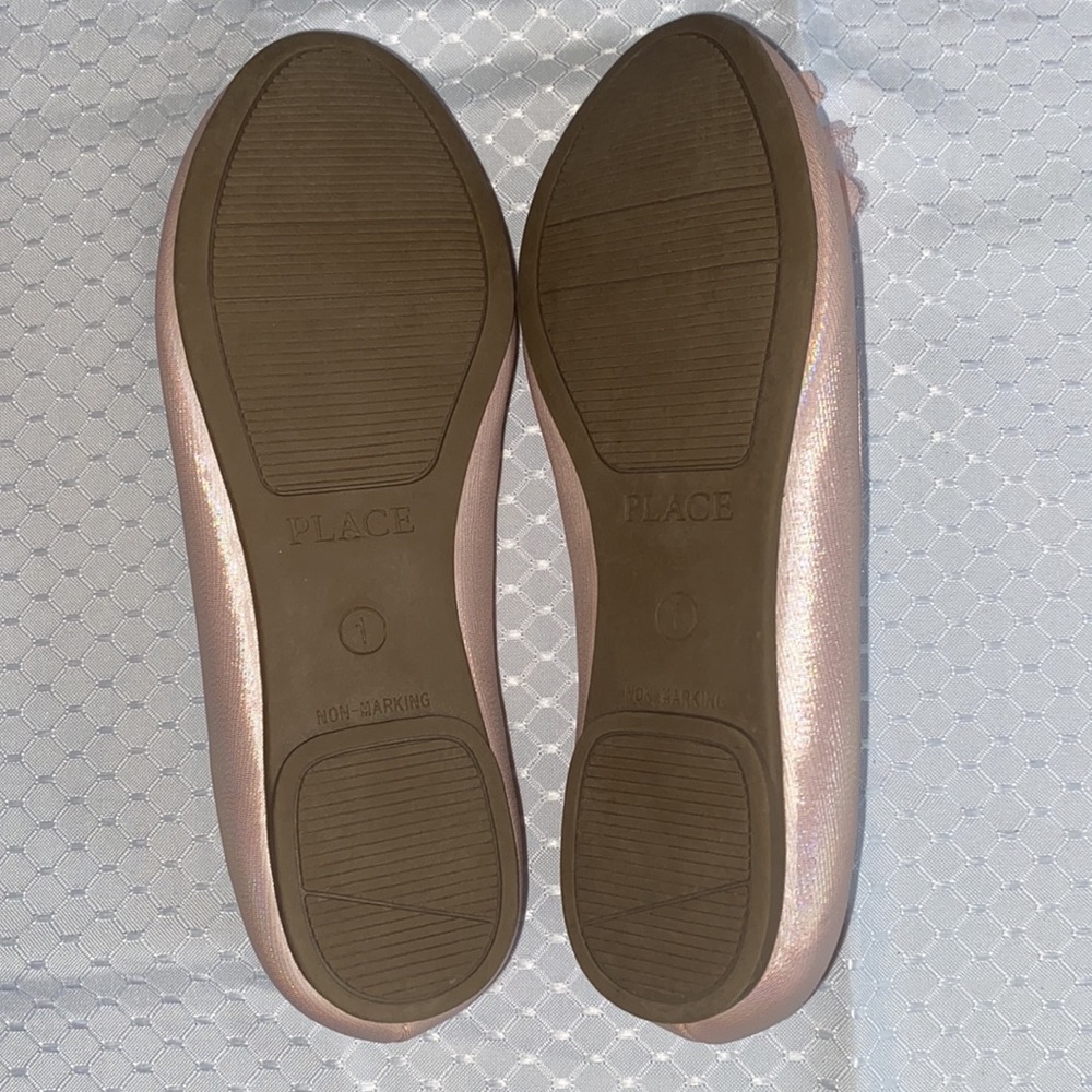 Worn once inside! Pink w/ toile and diamond accents in the flowers, rubber soles - Picture 5 of 7